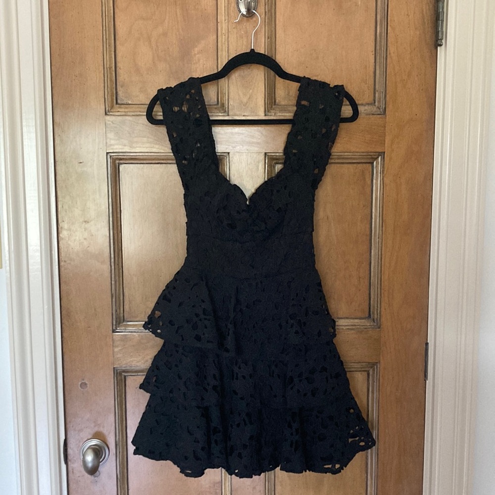 COPY - Luxxel Black Lacey Mini Dress